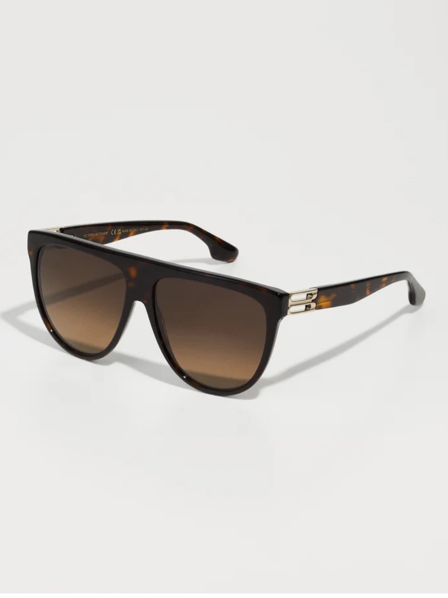 Victoria Beckham Dark Havana Sunglasses With Brown Gradient Lenses